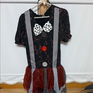 Spirit womans Clown Costume with Black and Red